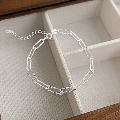 Luckacco Fashion 925 Sterling Silver Pearl Bracelets for Women Girls Luxury Double Layer Pearl Silver Chain Bracelets Party Jewelry Gifts