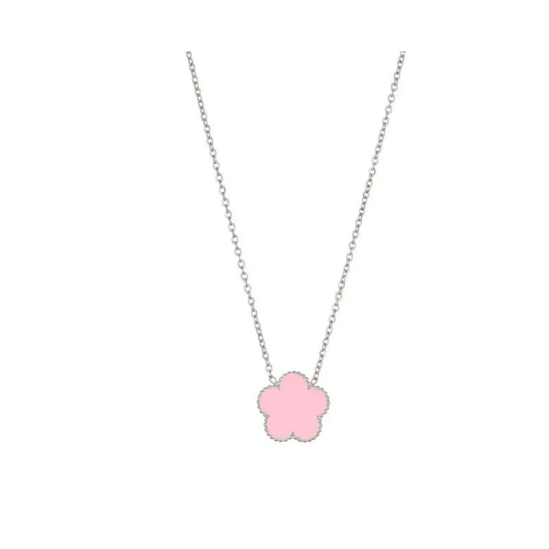 luckacco 14k gold plated five-leaf clover link bracelets white black blue gold red green lucky bracelets jewelry gifts trendy for women