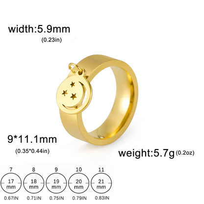 Luckacco Unift Women Stainless Steel Charms Rings Flower Leaf Spider Paw Pendant Finger Ring Fashion Minimalist Couple Jewelry
