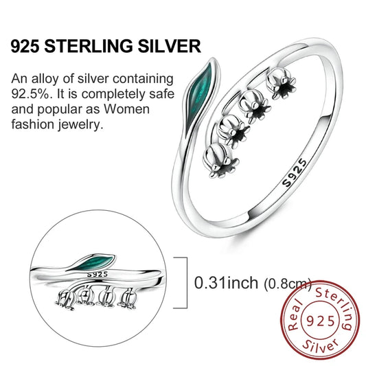 Luckacco New 925 Sterling Silver Rings Gold Heart Bow Adjustable Open Closed Ring Suitable for Women Stacking Ring Fashion Jewelry Gift