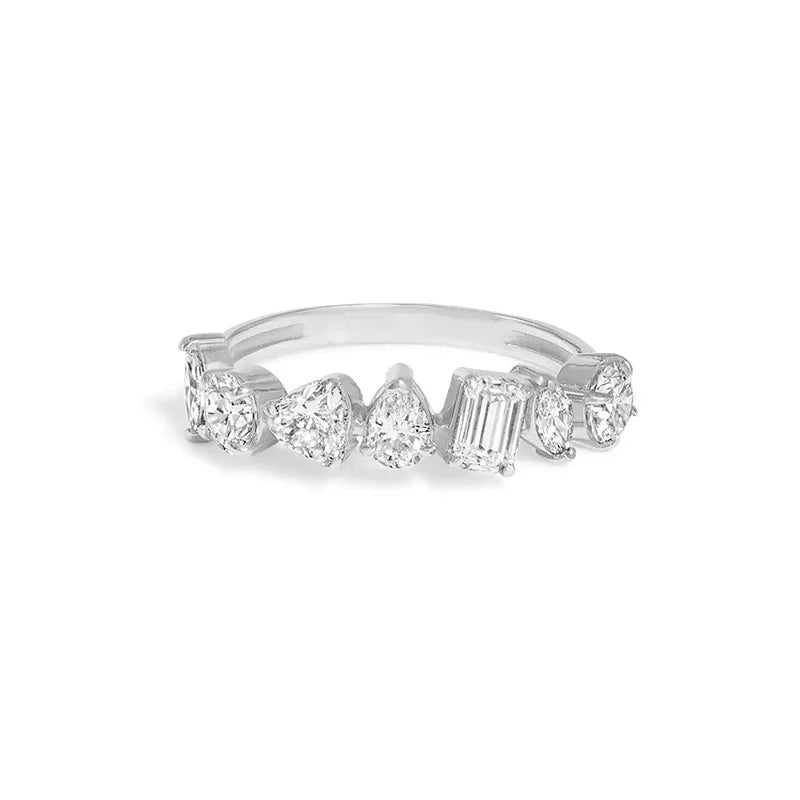 luckacco designer tennis zircon rings for female shiny dainty crystal stacking matching wedding finger ring fashion chic jewelry r018