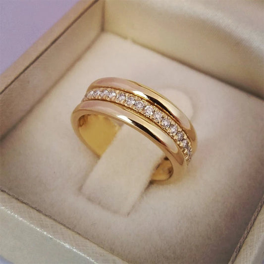 Luckacco daily picks Geometric Shaped Women Rings with Marquise Cubic Zirconia Exquisite Female Accessories for Wedding Party Fashion Jewelry