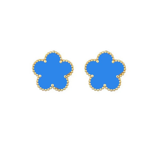 Luckacco 14K Gold Plated Five-leaf Clover Link Bracelets White Black Blue Gold Red Green Lucky Bracelets Jewelry Gifts Trendy for Women