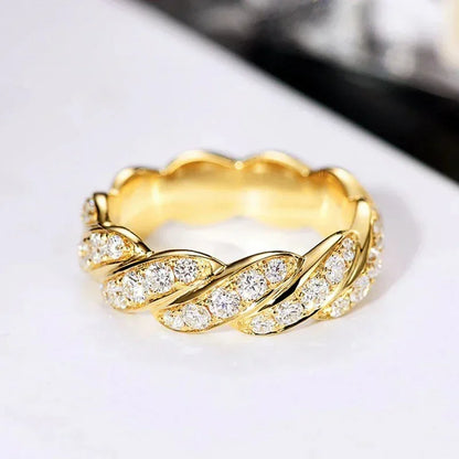 Luckacco 2025 Newest Wedding Rings for Women Luxury Gold Color Crystal Cubic Zircon Proposal Engagement  Girlfriend Trendy Jewelry