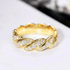 Luckacco 2025 Newest Wedding Rings for Women Luxury Gold Color Crystal Cubic Zircon Proposal Engagement  Girlfriend Trendy Jewelry