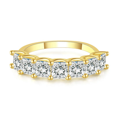 Luckacco Designer Tennis Zircon Rings for Female Shiny Dainty Crystal Stacking Matching Wedding Finger Ring Fashion Chic Jewelry R018