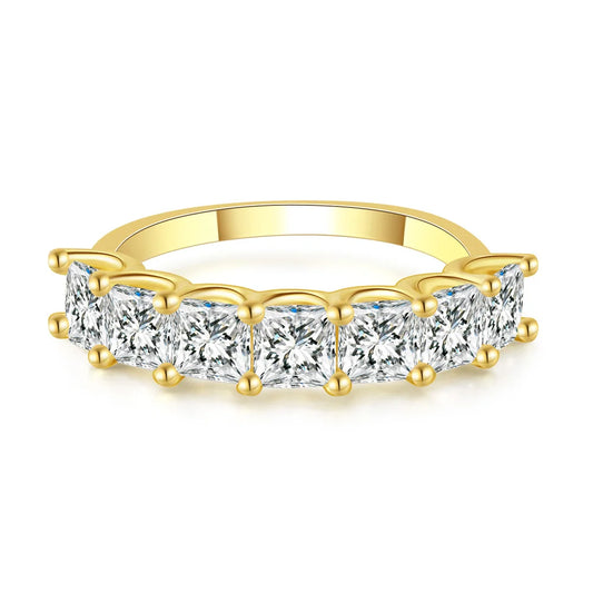 Luckacco Designer Tennis Zircon Rings for Female Shiny Dainty Crystal Stacking Matching Wedding Finger Ring Fashion Chic Jewelry R018