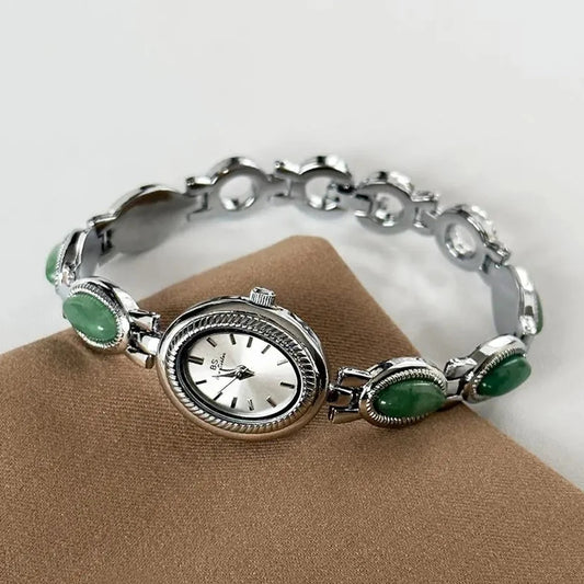 Luckacco BS Bee Sister Quartz Vintage Woman Watch Oval Dial Light Luxury Ladies Wristwatches Fashion Casual Simple Women Watches