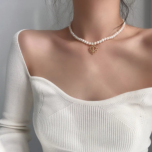 Luckacco New Baroque Pearl Choker Necklace For Women Luxury Wedding Party Triple-layer Beaded Necklace Torques Ladies Trendy Jewelry Gift