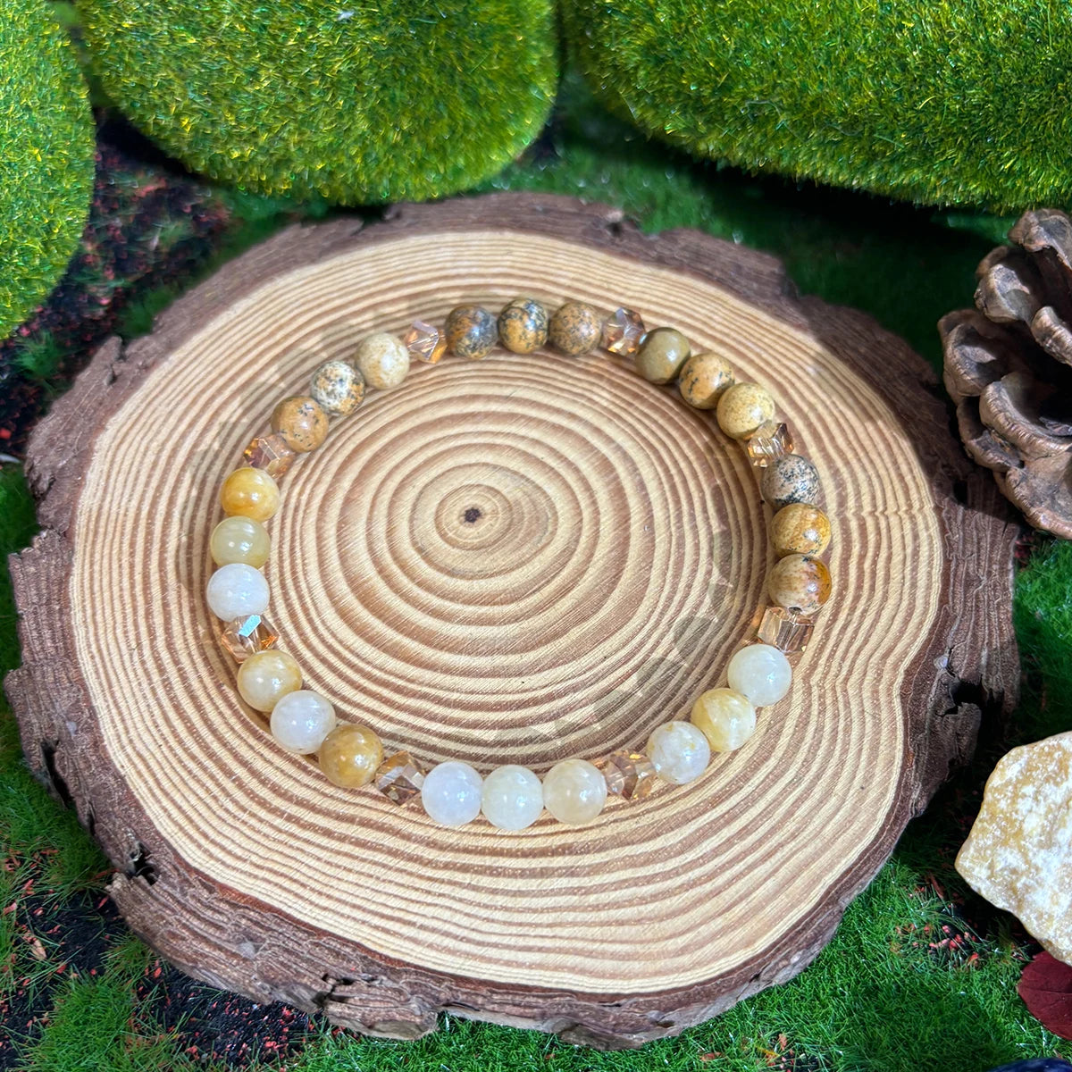 luckacco 1 citrine natural stone bracelet promotes abundance and success unisex handmade jewelry 6mm