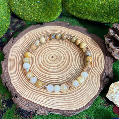 Luckacco 1 Citrine Natural Stone Bracelet Promotes Abundance and Success Unisex Handmade Jewelry 6mm