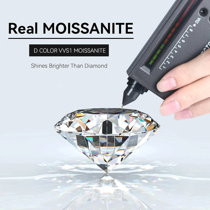 Luckacco FIRERING 100% Full Olive Moissanite Crown Ring GRA Certificate Passed Diamond Test Women Jewelry Gift S925 Silver