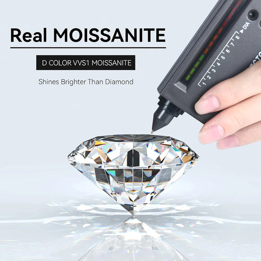 Luckacco FIRERING 100% Full Olive Moissanite Crown Ring GRA Certificate Passed Diamond Test Women Jewelry Gift S925 Silver