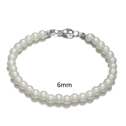 Luckacco Simple Anti-Pearl Bracelet For Men Trendy Stainless Steel Beads Women Bracelet Fashion Pearl Jewelry Party Accessories Gift
