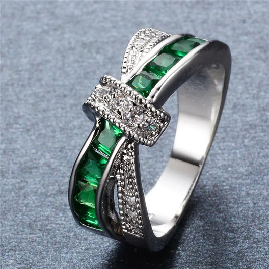 Luckacco Classic 925 Sterling Silver diamond rings For Women Colored zircon size 6-10 Fashion wedding accessories Party Gift Jewelry