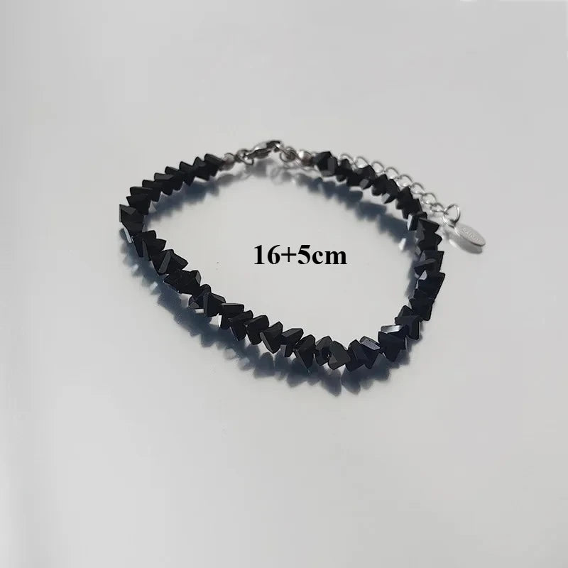 luckacco shiny mulit-cut transparent crystal bracelet for women trend irregular chain beaded on the hand handmade jewelry girls gifts