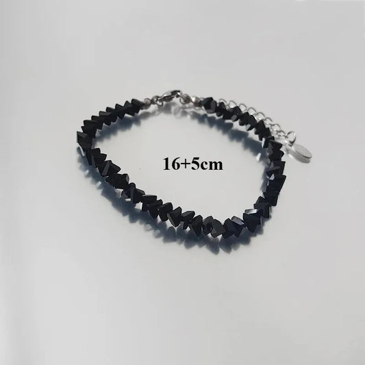Luckacco Shiny Mulit-cut Transparent Crystal Bracelet for Women Trend Irregular Chain Beaded on the Hand Handmade Jewelry Girls Gifts