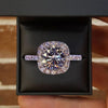 Luckacco Classic Silver Color Engagement Wedding Rings for Women Fashion Metal Inlaid White Zircon Stones Bridal Ring Jewelry