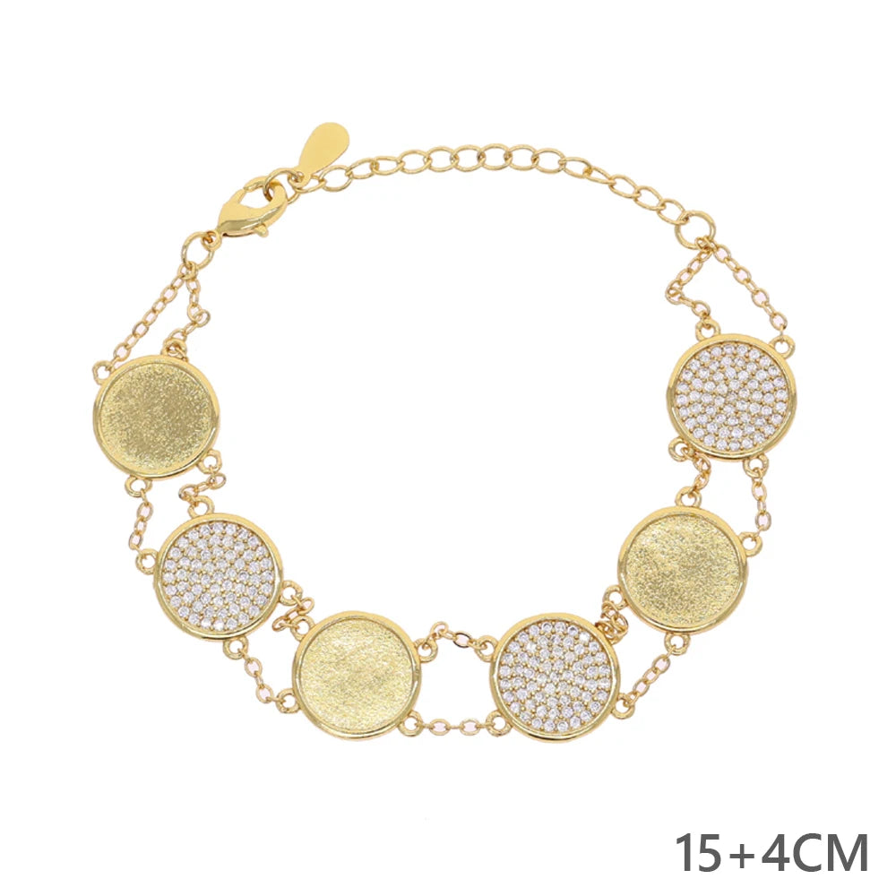 luckacco 2025 new bling popular round zircon necklace cz paved  necklace   gold color fashion jewelry gift for women
