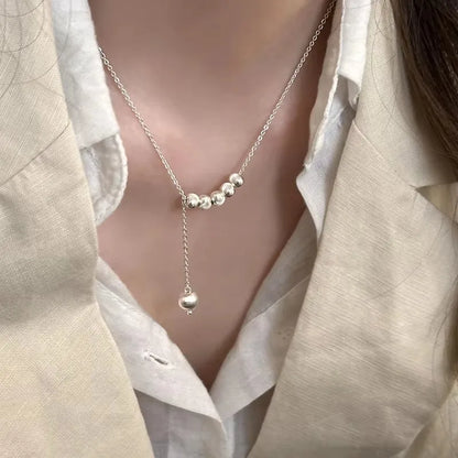 Luckacco PANJBJ 925 Sterling Silver Moonstone Necklace for Women Girl Individuality Geometric Simple Jewelry Birthday Gift
