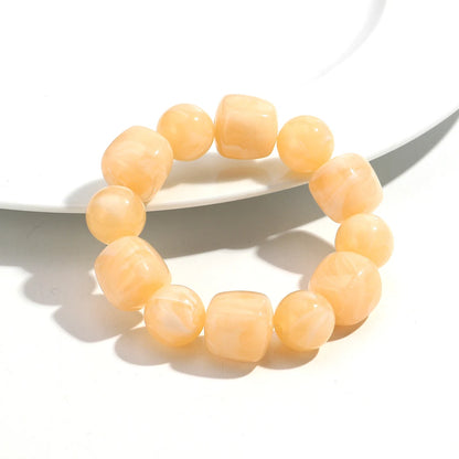 Luckacco Acrylic Chunky Irregular Square Round Beaded Bracelet for Women European and American Simple Bracelet Fashion Hand Accessories