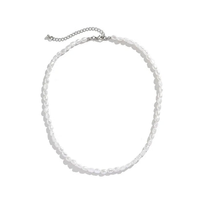 Luckacco New Fashion Simple Imitation Pearl Choker Necklace for Women Vintage Elegant Beaded Temperament Necklace Wedding Party Jewelry