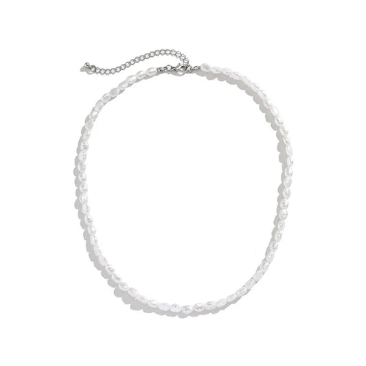 Luckacco New Fashion Simple Imitation Pearl Choker Necklace for Women Vintage Elegant Beaded Temperament Necklace Wedding Party Jewelry