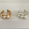 Luckacco Foxanry Silver Color Pearl Rings for Women New Fashion Simple Double-layered Geometric Handmade Party Jewelry Gifts серьга