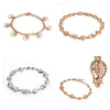 Luckacco Luxury New Trendy Gold Silver Color AAA Zircon Rhinestone Bracelet Chain Charm Valentine's Day Jewelry Gifts For Women Lovers