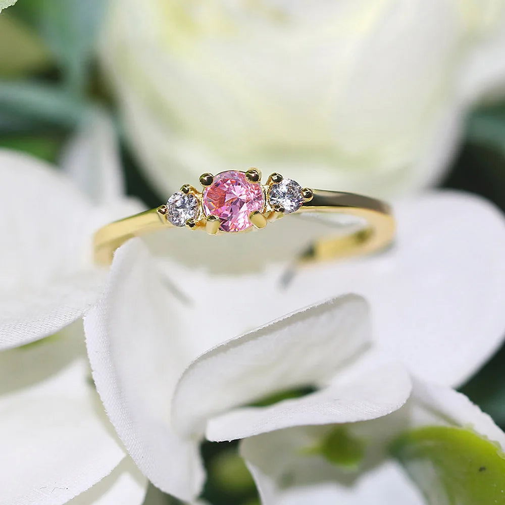 luckacco zhouyang slim wedding dainty rings for women delicate cubic zirconia light gold color proposal finger gift fashion jewelry r872