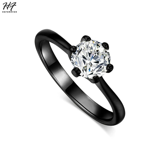 Luckacco Engagement Rings For Women Bride Crystal Silver Gold Color Wedding Rings Accessories Jewelry Korean Fashion Jewelry R014