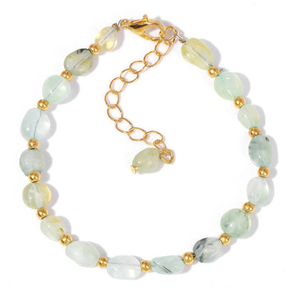 Luckacco Natural Crystal Gravel Stone Bracelets For Women Healing Irregular Amethysts Lapis Lazuli Rose Quartzs Chain Bracelet Jewelry