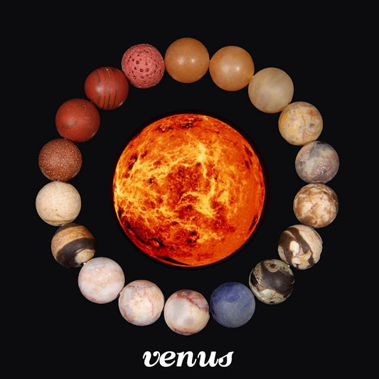 Luckacco 2024 New Universe Galaxy Bracelet Simple 10MM Natural Sodalite Turquoises Stone Bead Bangle Planet Solar System Earth Mars Gift