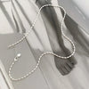 Luckacco S925 Sterling Silver Necklace Simple Beads Choker Shiny Delicate Collarbone Chain For Girl Wedding Gift Fine Jewelry