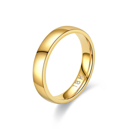 Luckacco Gold Plated Ring Colour Fashion Women's Simple Couple's Wedding Ring Engagement Jewellery Gift