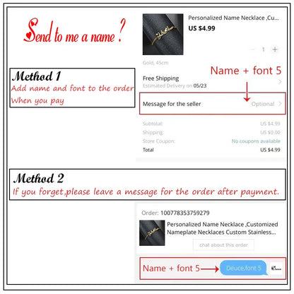 Luckacco Customized Couple Double Name Love Necklace Personalized Double Name Pendant Stainless Steel Jewelry Valentine's Day Gifts
