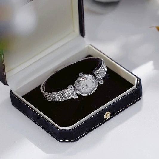 Luckacco BS Original Brand Watch For Woman Oval Gold Mesh Strap Vintage Watch Women Ladies Quartz Watches Luxury Birthday Gifts Women