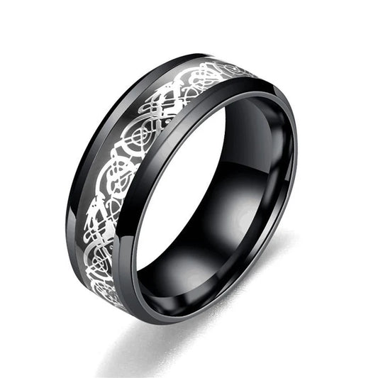 Luckacco Fashion Couple Rings Romantic White Rhinestones CZ Women Rings Set Simpe Men's Stainless Steel Rings For Couple Wedding Jewelry