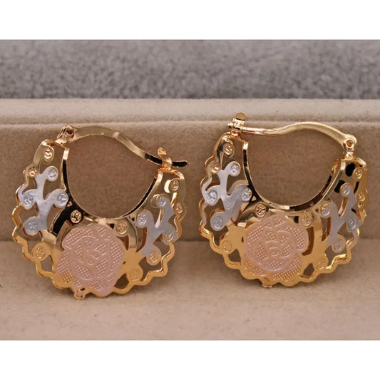 Luckacco Stylish 14K Gold Plated Hoop Earrings for Women - Perfect ForWeddings, Parties, and Birthdays