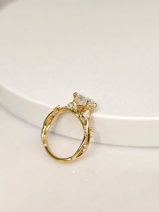 Luckacco PT950 Platinum Solid Real Gold Vine Twigs IGI3CT RADIANT MARQUISE Lab Grow Diamond wedding diamond engagement ring Fine jewelry