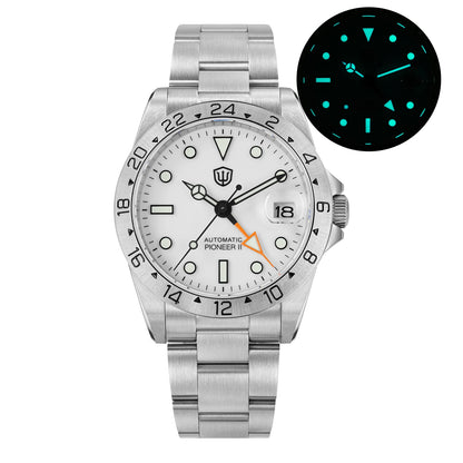 Luckacco Watchdives WD16570 V2 Watch NH34 Automatic Movement Sapphire Crystal 20Bar Waterproof Luminous 38mm GMT Vintage Watches