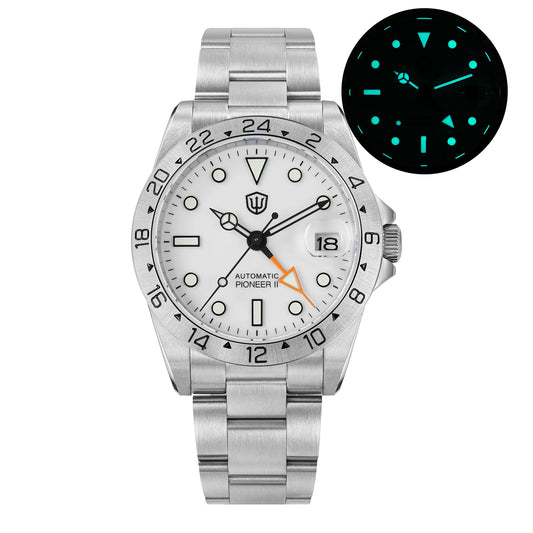 Luckacco Watchdives WD16570 V2 Watch NH34 Automatic Movement Sapphire Crystal 20Bar Waterproof Luminous 38mm GMT Vintage Watches