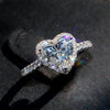 Luckacco Luxury Silver Color Heart Ring for Women Exquisite Fashion Metal Inlaid White Zircon Stones Wedding Ring Engagement Jewelry