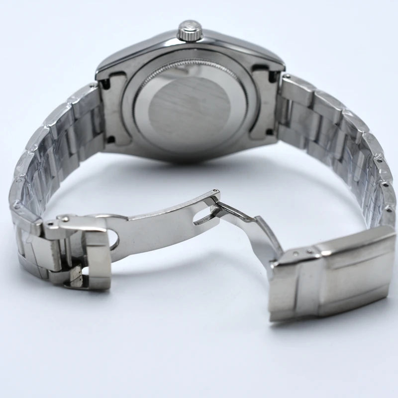 luckacco automatic movement vintage milgauss watches for man green sapphire glass mechanical wristwatches luminous 40mm watch relojes