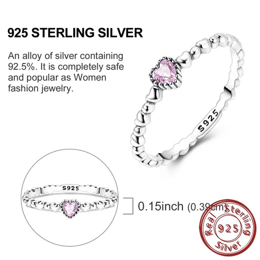 Luckacco New 925 Sterling Silver Rings Gold Heart Bow Adjustable Open Closed Ring Suitable for Women Stacking Ring Fashion Jewelry Gift