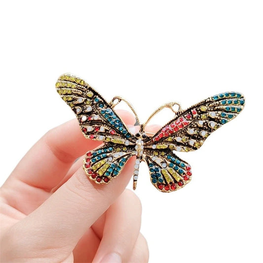 Luckacco Rhinestone Butterfly Brooch Women's Enamel Diamond Big Butterfly Brooches Fashion Fashion Clothes Bag Accessories Brooch
