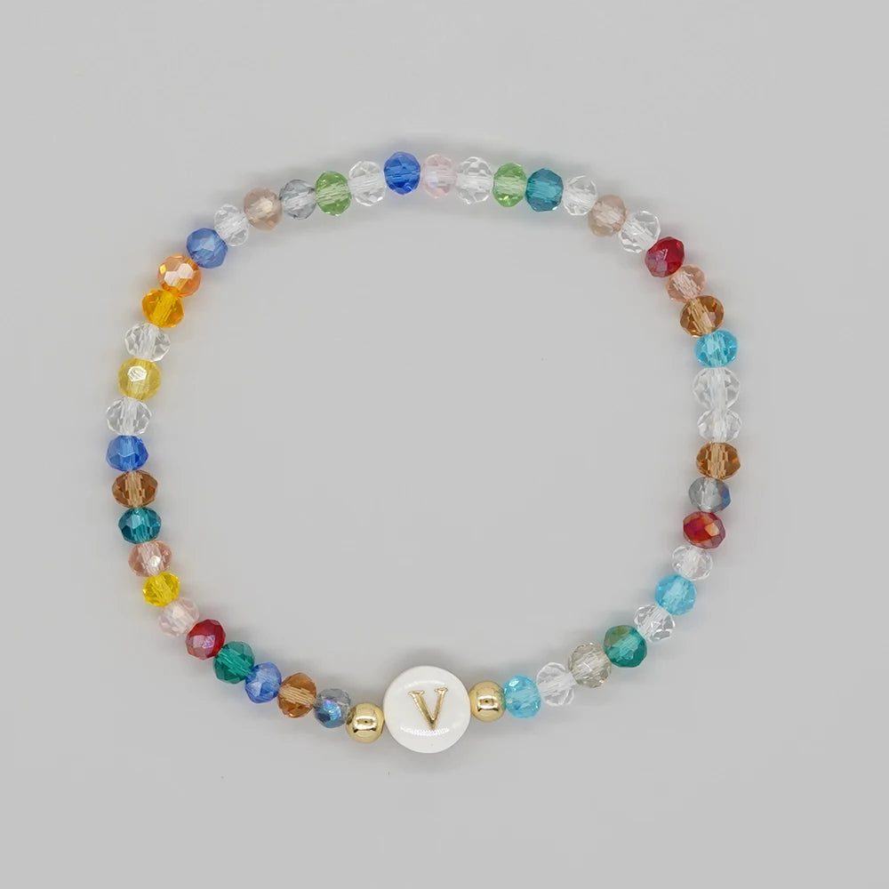 luckacco go2boho crystal shell letter a-z bracelets for women boho summer beach lucky fashion trend jewelry accessories surprise gifts
