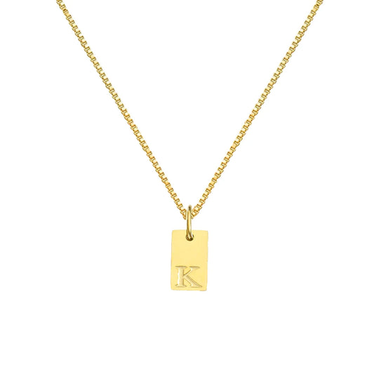 Luckacco Initial necklace letter pendant chamrs stainless steel Necklace jewelry Women's Necklace Box Chain Choker woman trend 2025 gift
