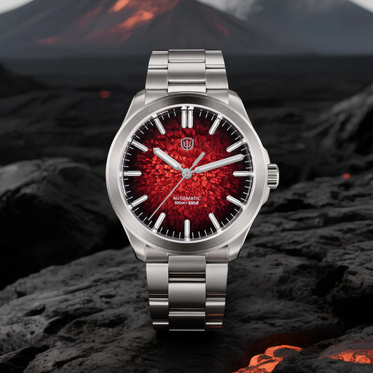 Luckacco Watchdives WD0005B ice Crack Dial Watch NH35 Automatic Movement Domed Sapphire Crystal BGW9 Luminous 100m Waterproof 39mm Vinta