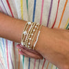 Luckacco Vlen Shell Pearl Bracelet With 18K Gold Plated Beaded Bracelets for Women Boho Summer Dainty Stackable Pulseras Jewelry